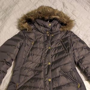 Michael kors knee length coat with hood